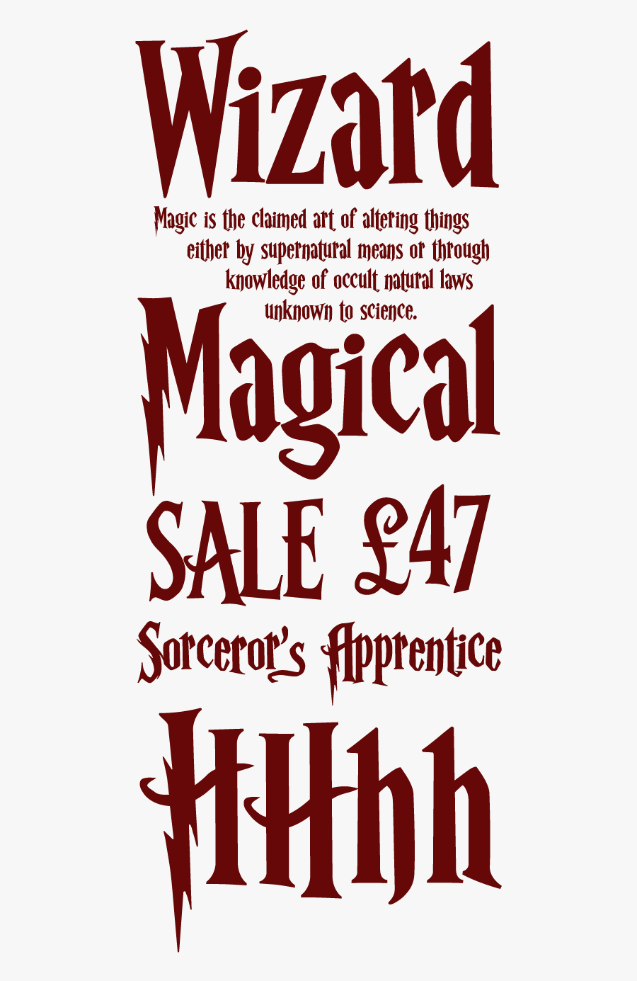 Clip Art Harry Potter Fonts Free - Harry Potter Font Wizard, Transparent Clipart