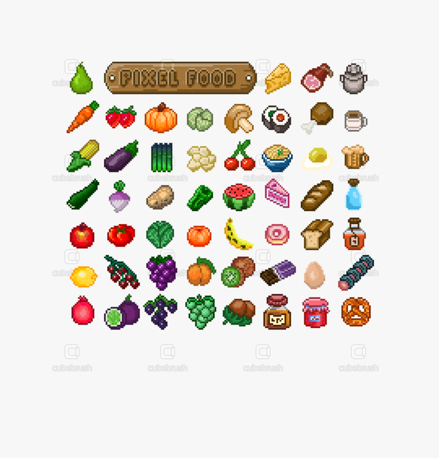 2d Pixel Food, Transparent Clipart