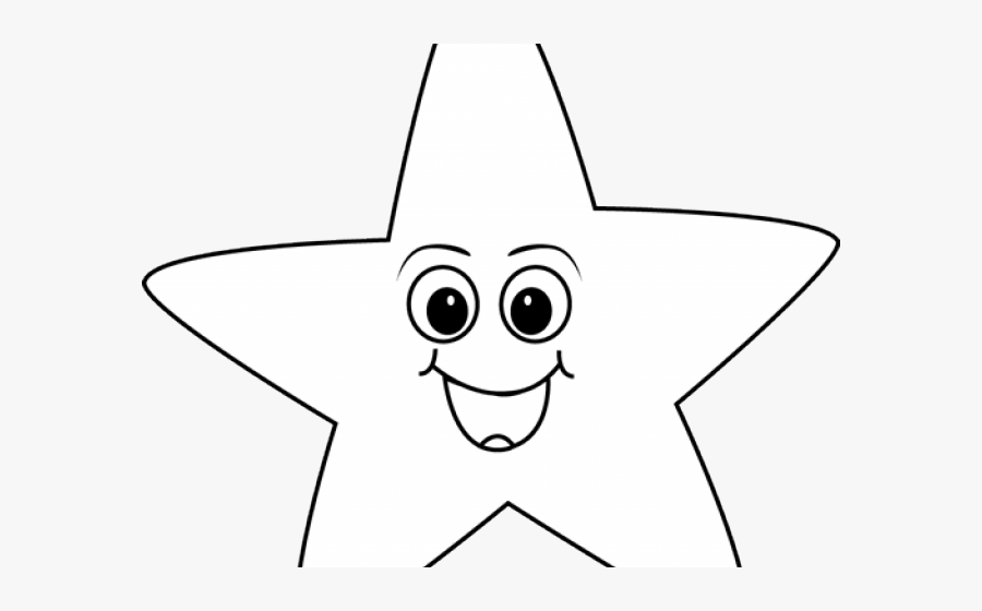 Stars Clipart Smiley Face - Cute Star Clipart Png Black And White, Transparent Clipart