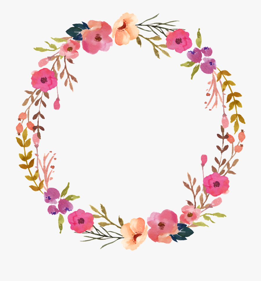 Transparent Coronas De Flores Png - Pink Flowers Wreath Png, Transparent Clipart