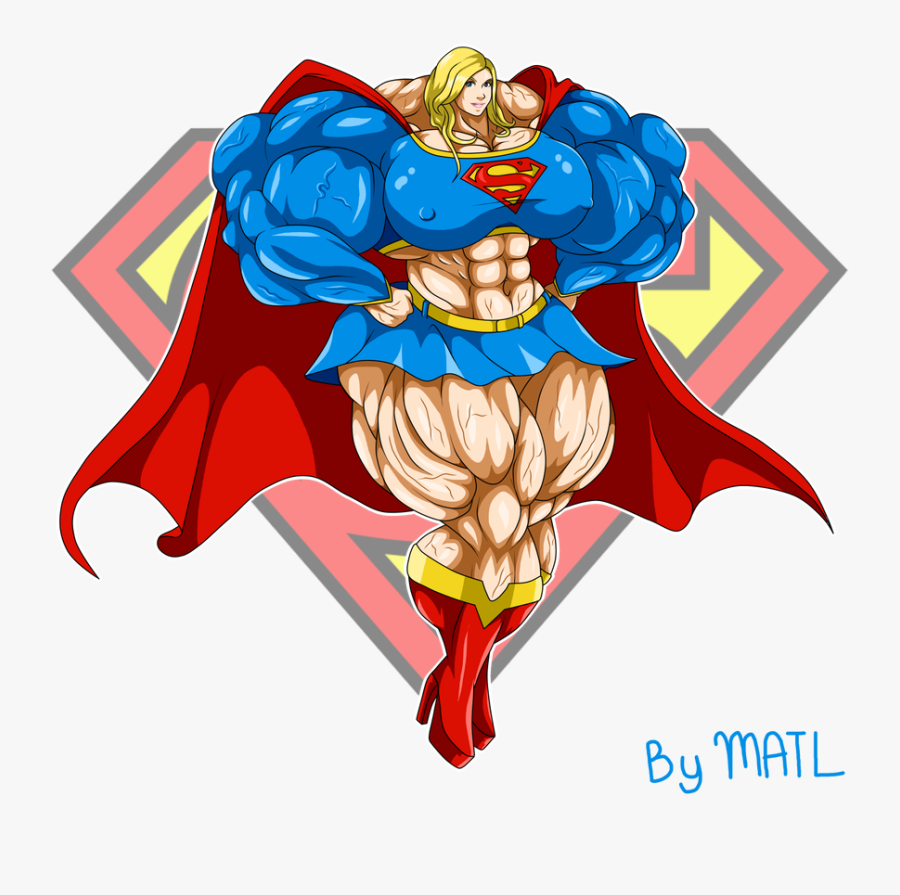 Transparent Supergirl Clipart - Supergirl Female Muscle Growth, Transparent Clipart