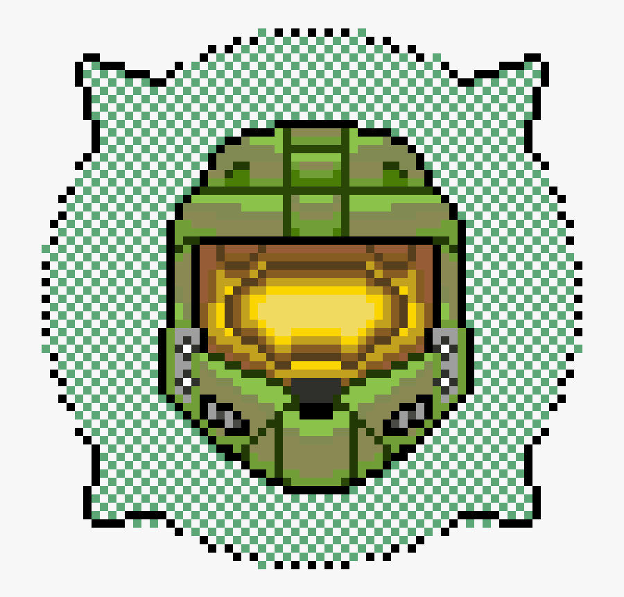 Master Chief Helmet Pixel Art, Transparent Clipart