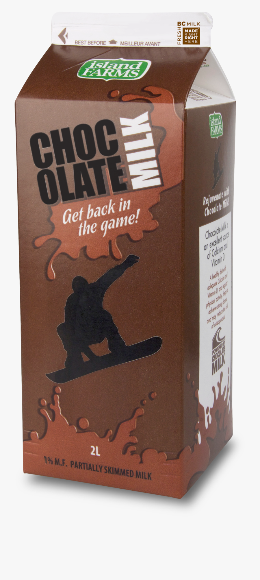 L If Carton Island Farms Lifchocolatemilkcarton - Snowboarding, Transparent Clipart