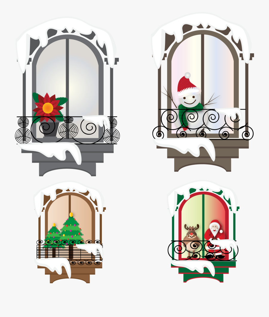 Christmas Window Christmas Window Clip Art - Windows With Snow Clip Art, Transparent Clipart