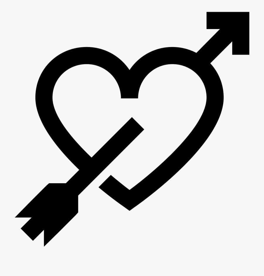 Black Heart Png -coraz N Con - Corazon Con Flecha Png, Transparent Clipart