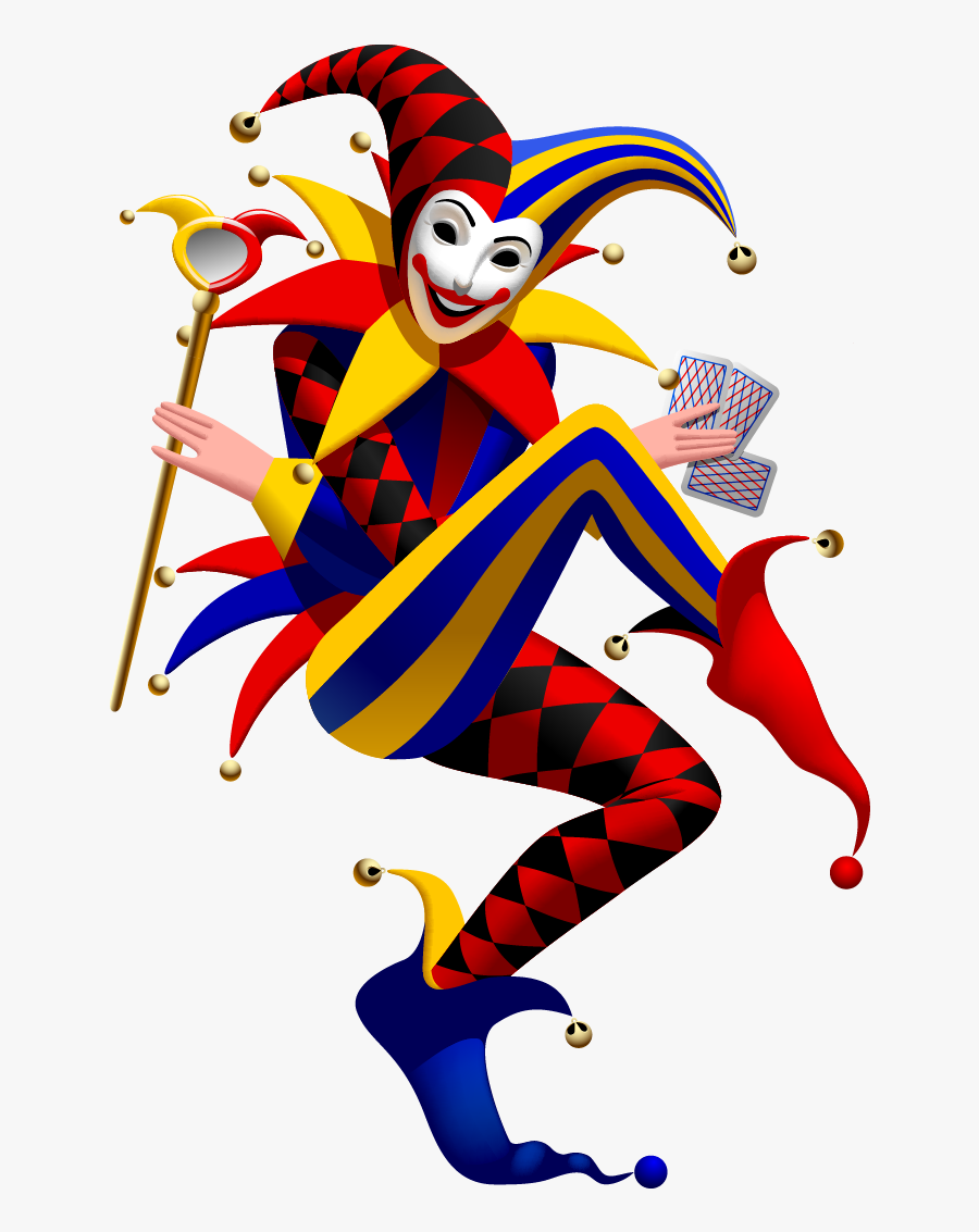 Funny Spades Clown Joker Vector Suit Playing Clipart - Playing Card Joker P...