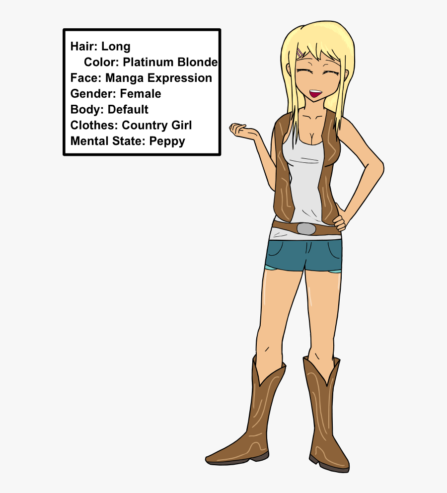 Country Girl Png -cowgirl Drawing Southern Girl - Blonde Country Girl Cartoon, Transparent Clipart