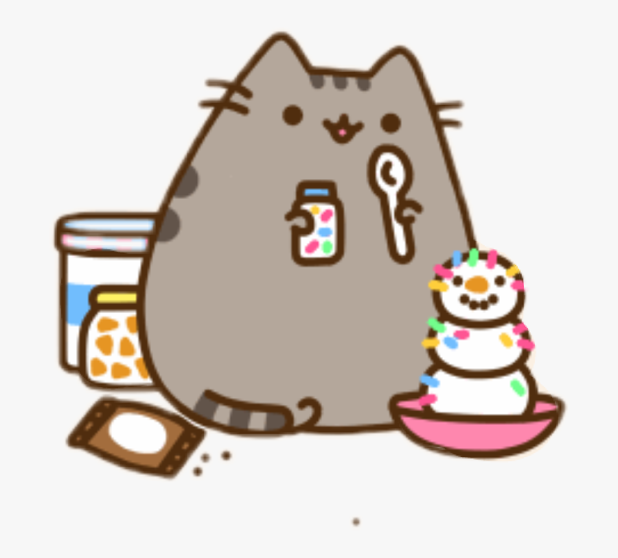 #katze #cat #lustigekatzenbilder #foodlover #cute #niedlich - Pusheen Food, Transparent Clipart