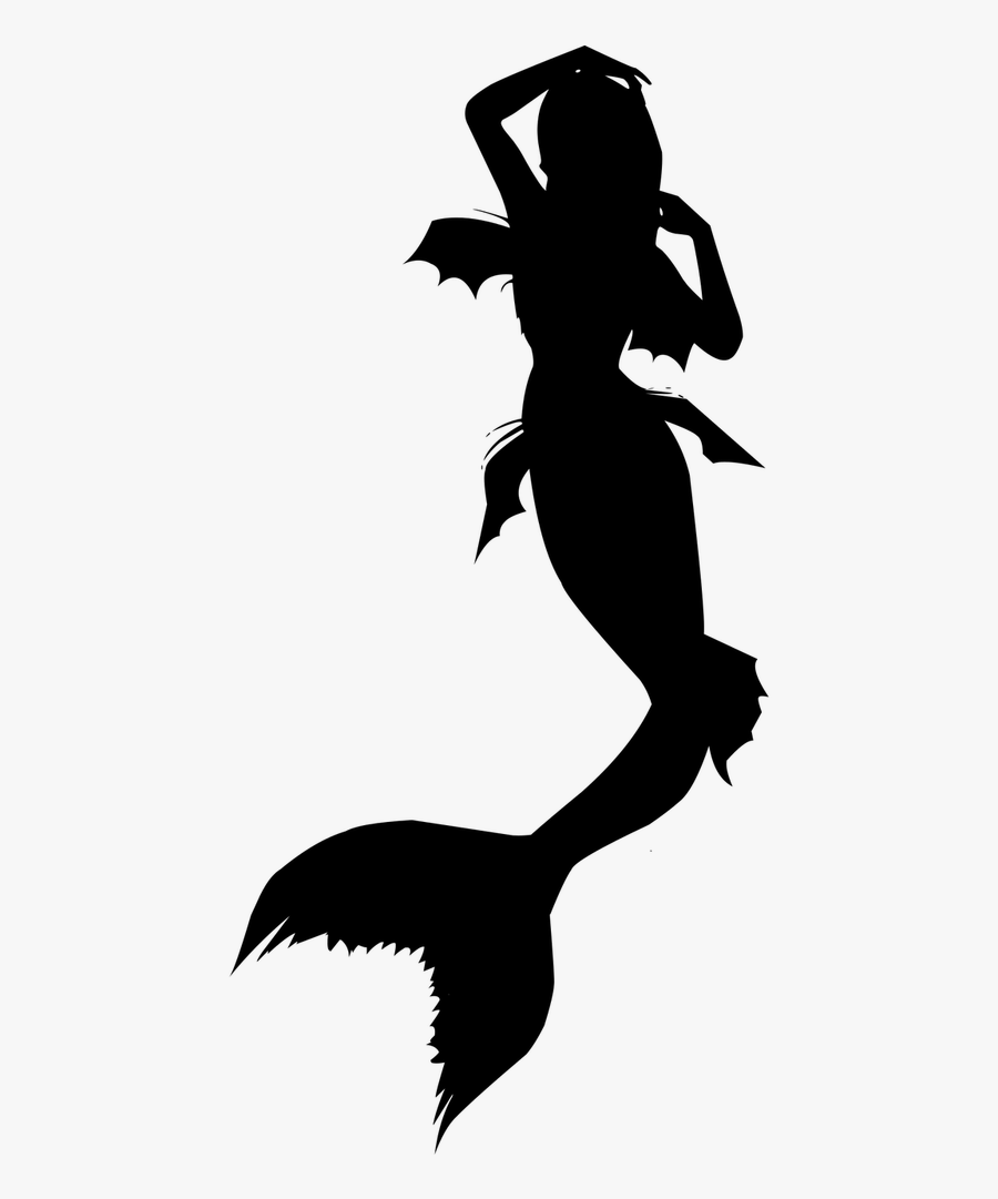 Mermaid Silhouette Animal Free Picture - Mermaid Siren Silhouette, Transparent Clipart