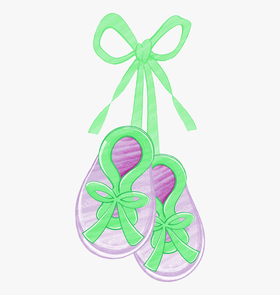 Baby Booties Green Ribbon, Transparent Clipart