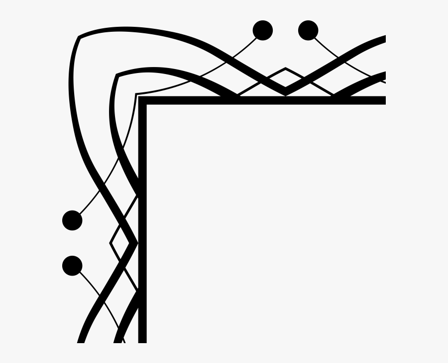 Ornamental Vintage Corner - Line Art, Transparent Clipart