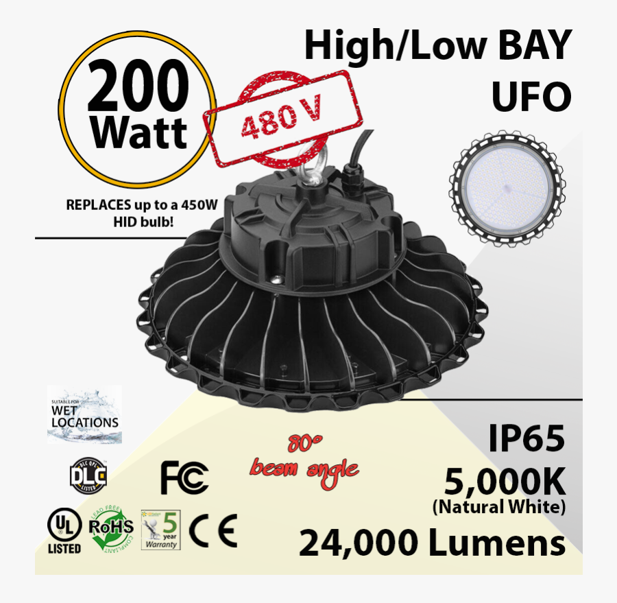 Ufo Transparent V Shaped - Ufo Light Led High Bay 150 Watt Fixture 19650 Lumens, Transparent Clipart