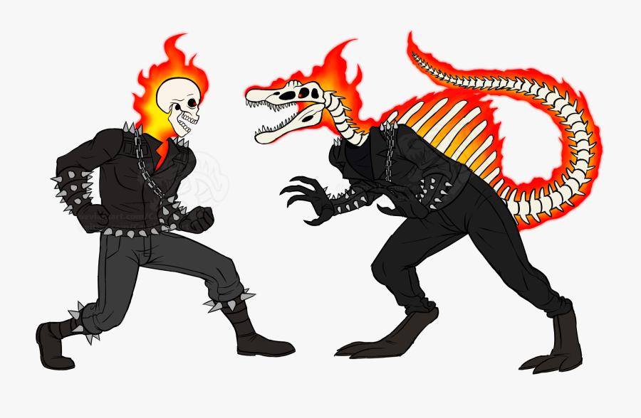 Ghost Riders - Sketch Commission - Ghost Rider T Rex, Transparent Clipart