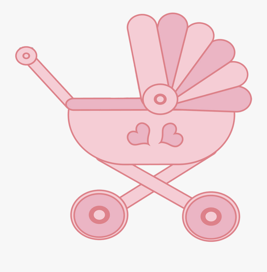Pink Baby Stroller - Free Cartoon Baby Stroller, Transparent Clipart