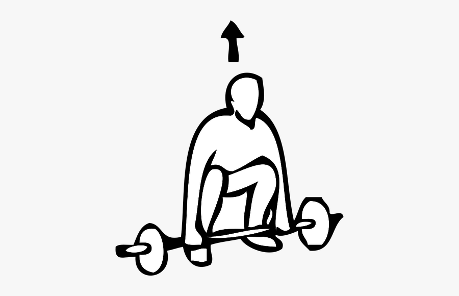 Heavy Weightlifting Exercise Instruction Vector Clip - Outline Image Of Sports, Transparent Clipart