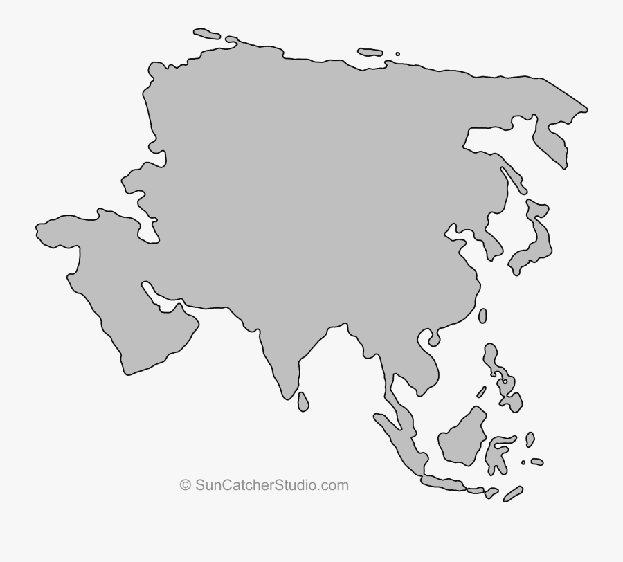 Continents, Outline, Asia - French Speaking Countries Map Labeled, Transparent Clipart