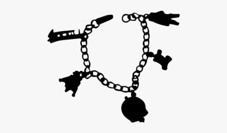 Vintage Space Themed Charm Bracelet Hd Png Clipart - Necklace, Transparent Clipart