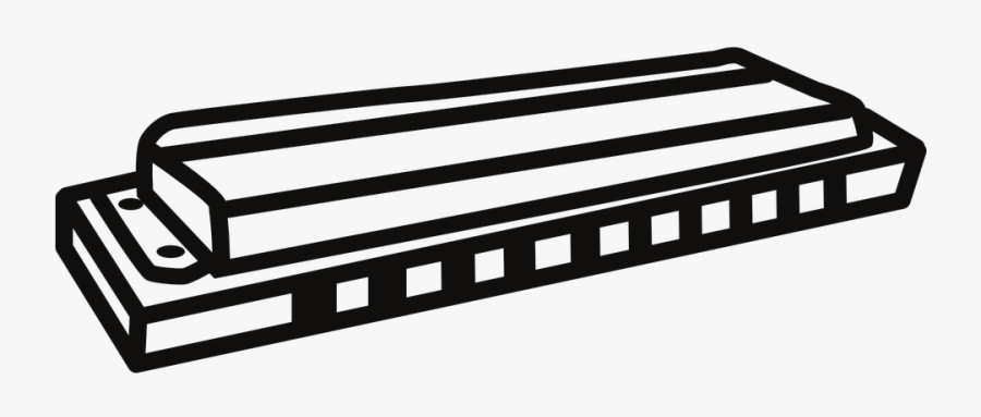 Harmonica Outline, Transparent Clipart