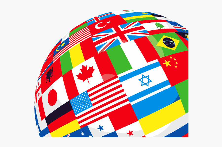 Globe Covered By Country Flags Representing Diverse - Banderas , Free ...
