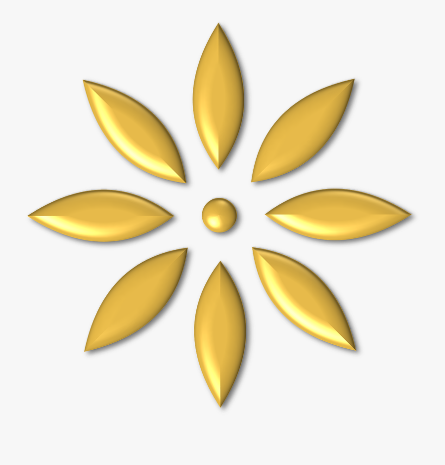 Gold Petal Flower Png, Transparent Clipart
