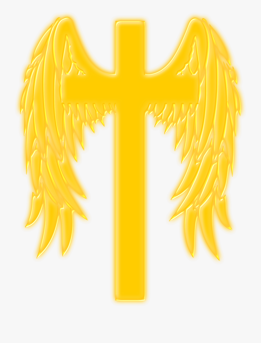 Winged Cross Free Stock - Cross, Transparent Clipart