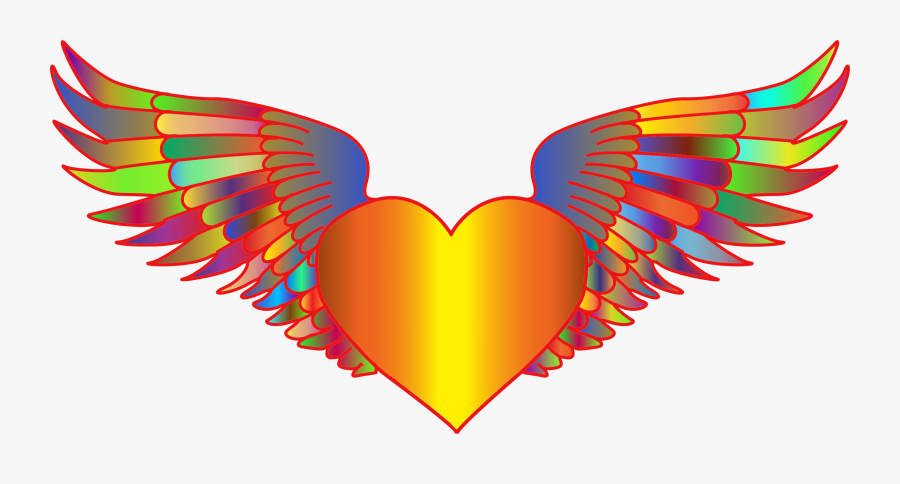 Heart And Wings Clipart - Flying Heart Png, Transparent Clipart