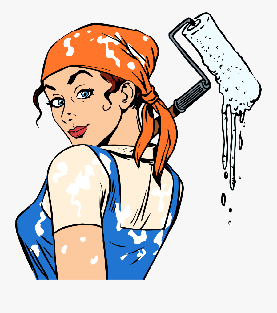 19 Painter Clipart Female Painter Huge Freebie Download - Painter And Decorator Woman, Transparent Clipart