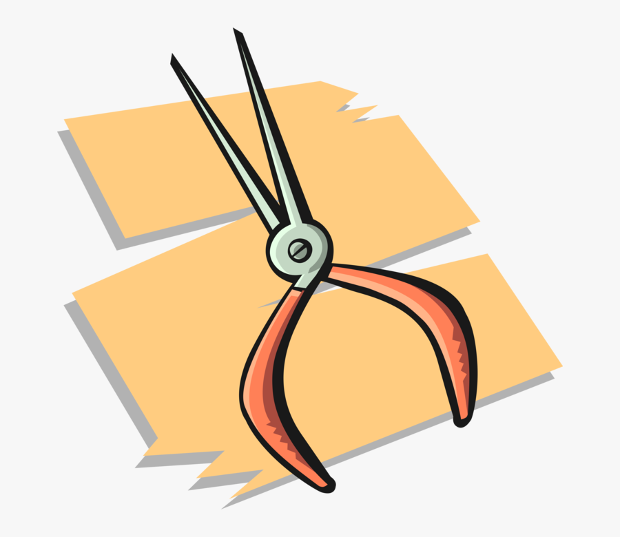 Vector Illustration Of Needle Nose Pliers Hand Tool - Pottery Art Vector Art, Transparent Clipart