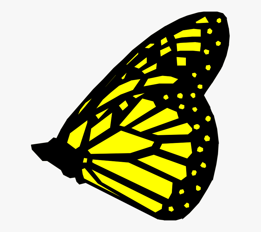 Butterfly Wings Clip Art - Yellow Butterfly Wings Clipart, Transparent Clipart