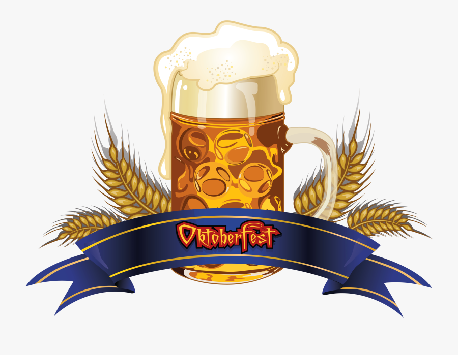 Oktoberfest Beer With Wheat And Blue Banner Png Clipart - Oktoberfest, Transparent Clipart