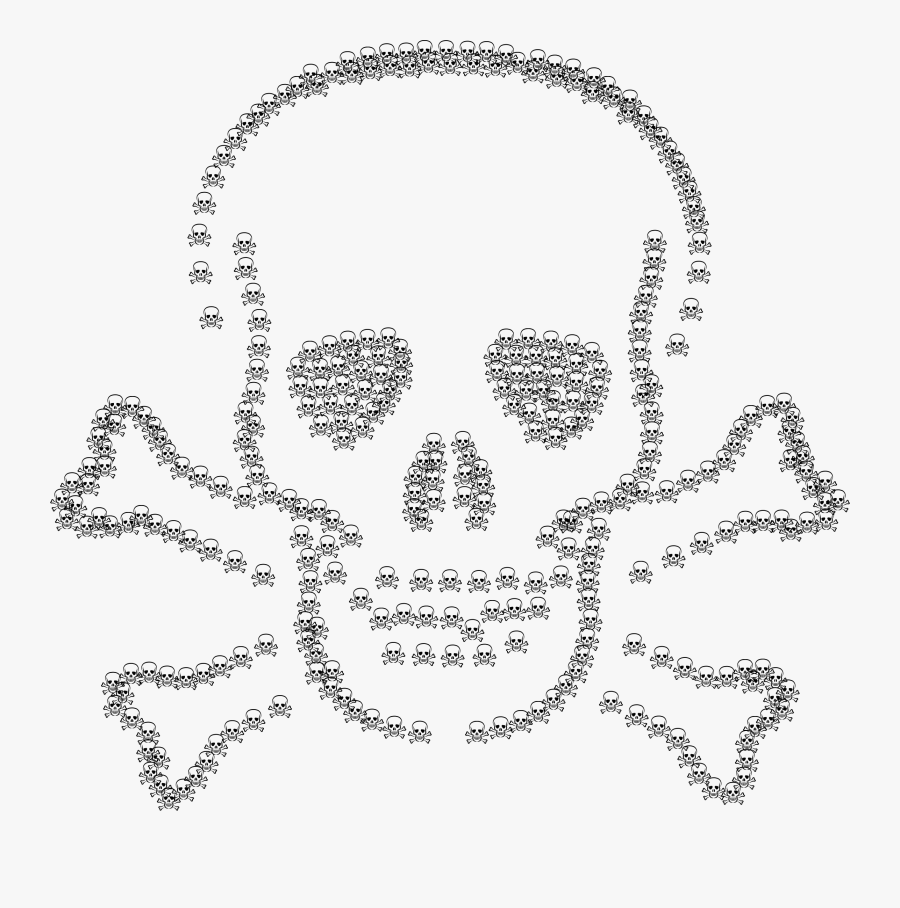 Skull And Crossbones Fractal Clip Arts - Skull And Crossbones, Transparent Clipart