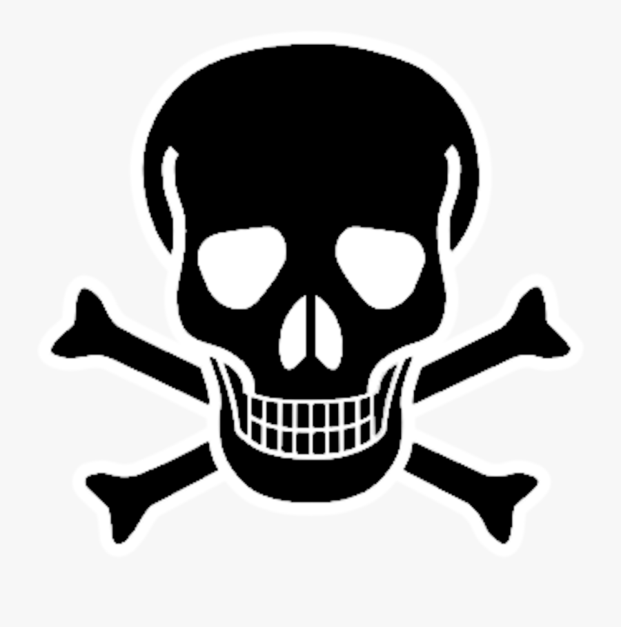 Red Skull Crossbones Bone Black And White Skull - Black Pirate Skull And Crossbones, Transparent Clipart