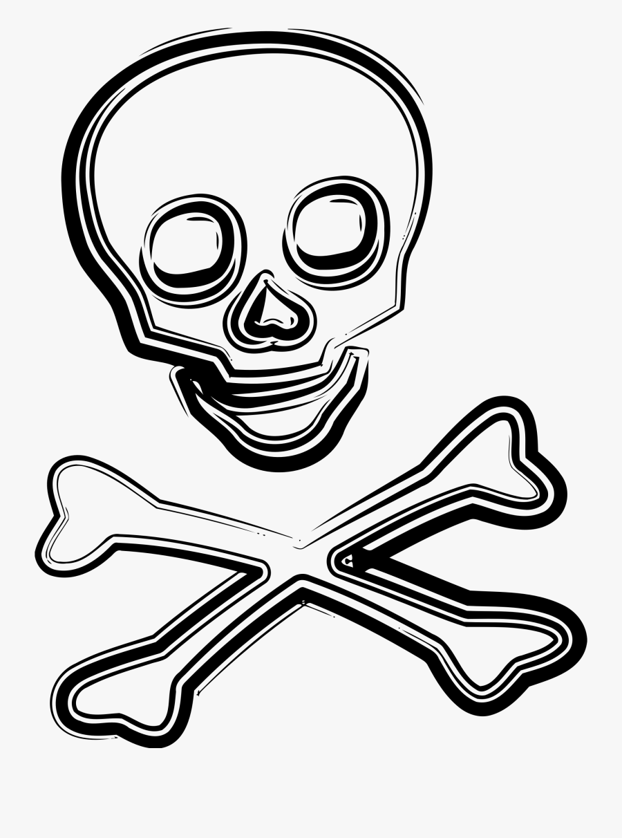 Skull And Crossbones Sketch - Portable Network Graphics, Transparent Clipart