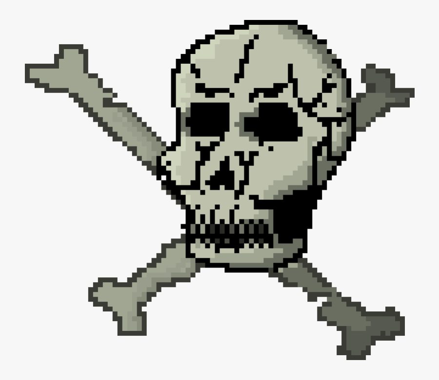 Crossbones Pixel Art Png, Transparent Clipart