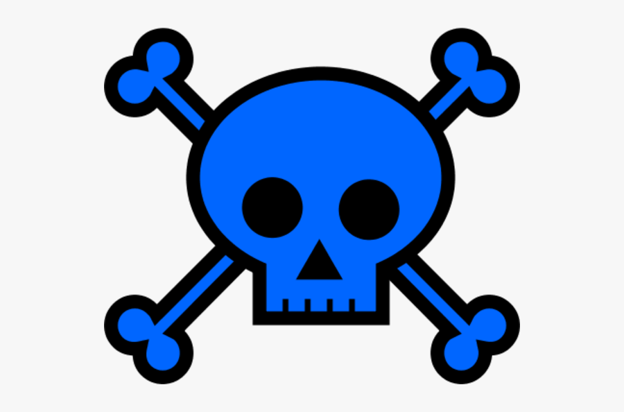 Picture Royalty Free Skulls - Blue Skull And Crossbones, Transparent Clipart
