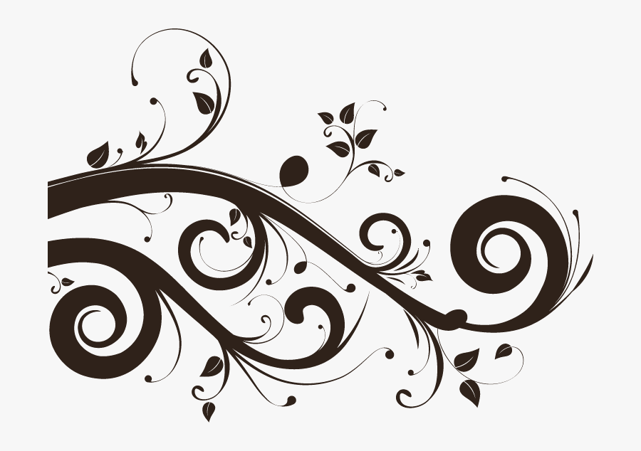 Psd Emplate Floral Swirls - Flourish Clipart, Transparent Clipart