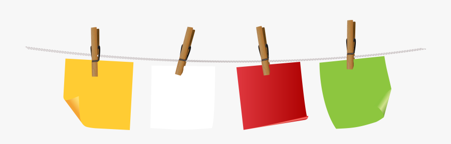 Sticky Notes Hanging On Rope Png Clip Art - Hanging Sticky Notes Png, Transparent Clipart