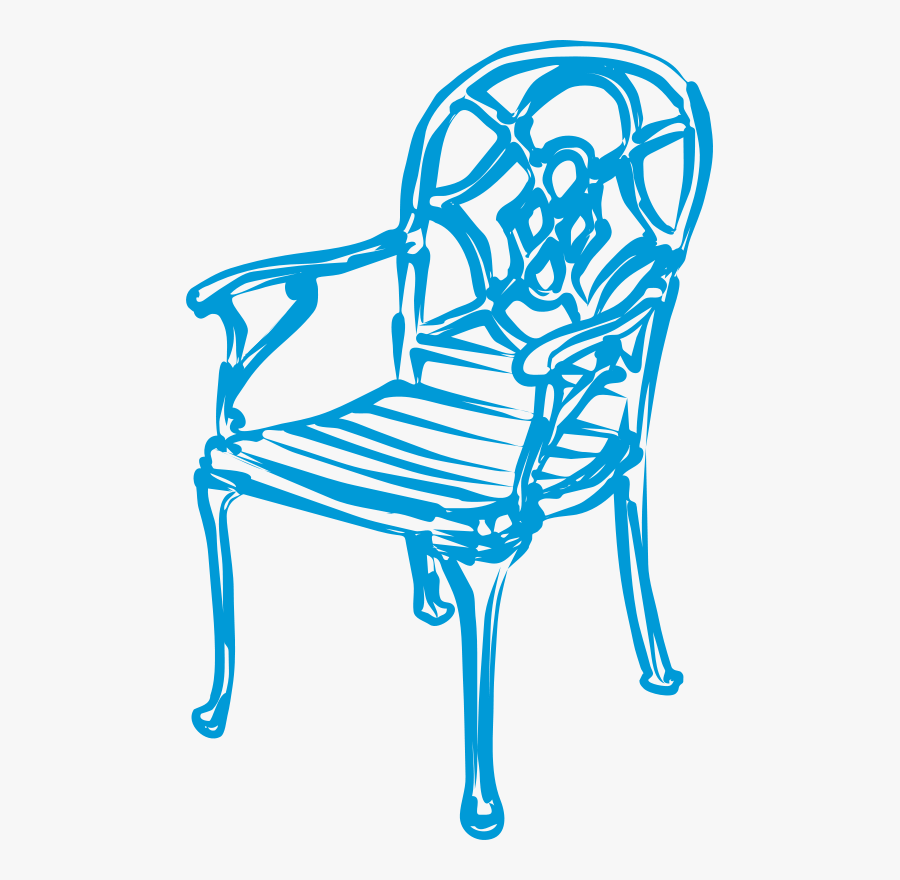 Slim Blue Chair - Blue Chair Clip Art, Transparent Clipart
