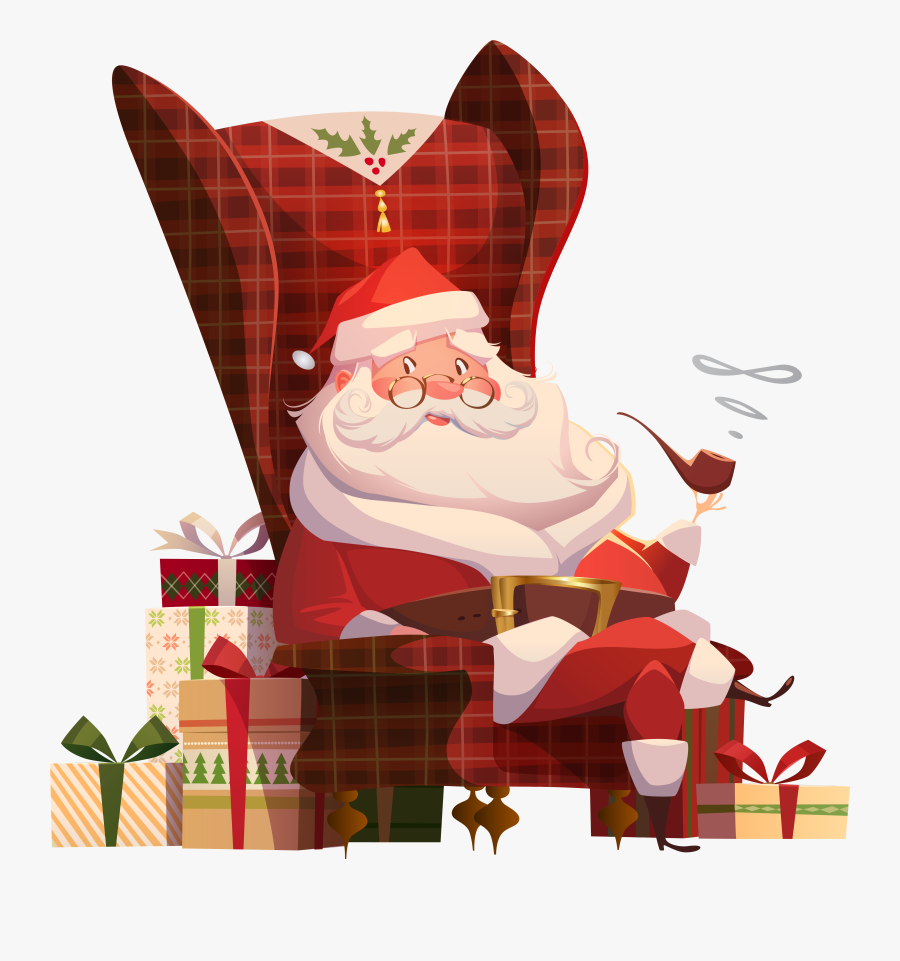 Santa Claus On Chair Transparent Png Clip Art Image - Homenagem Final De Ano, Transparent Clipart