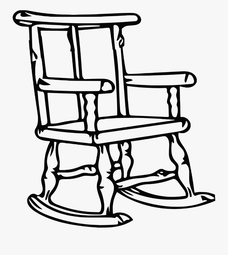 Clipart Chair Outline - Rocking Chair Clipart Black And White, Transparent Clipart