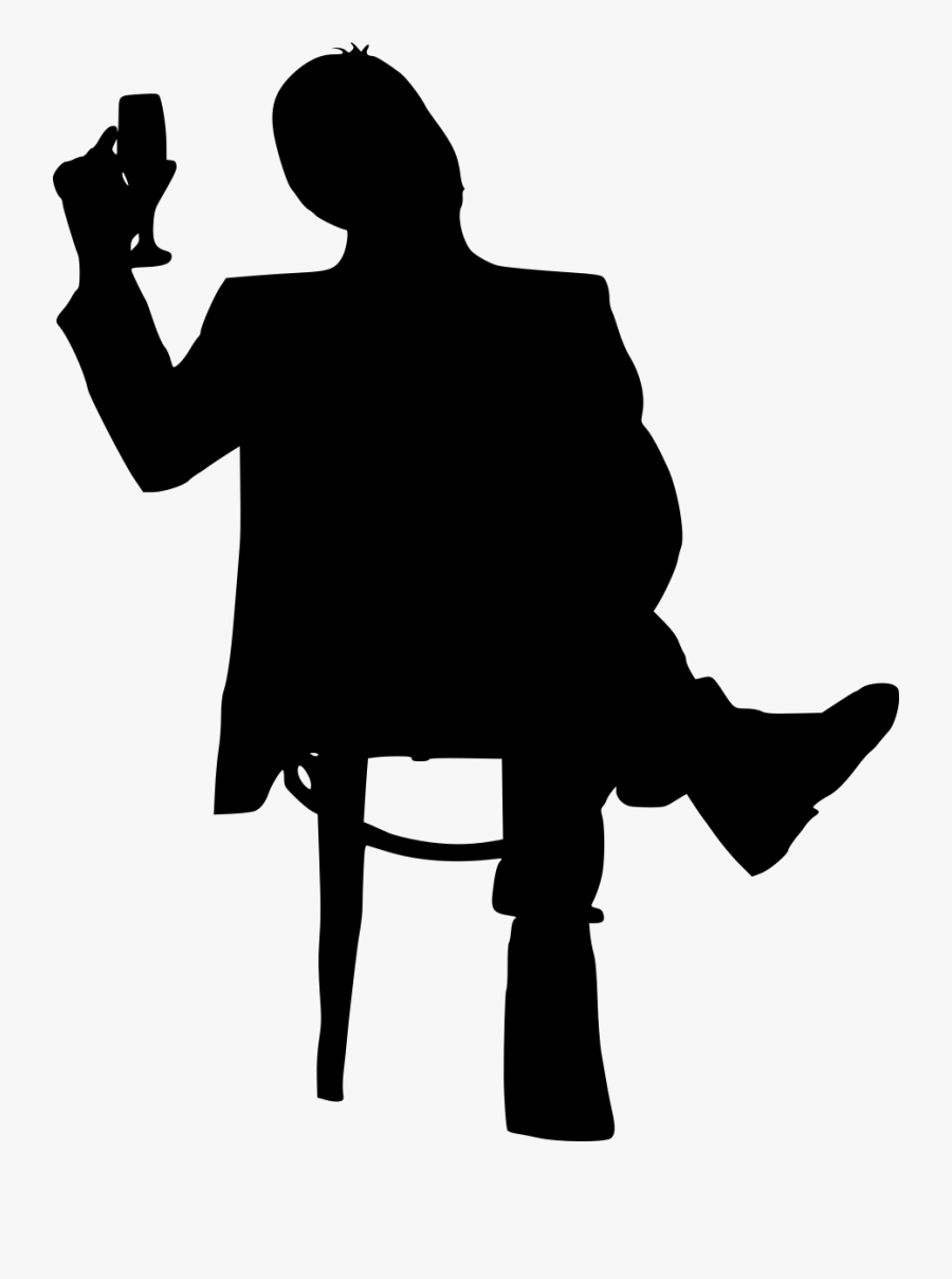 Silhouette Sitting In Chair Clipart , Png Download - Silhouette Table And Chairs, Transparent Clipart