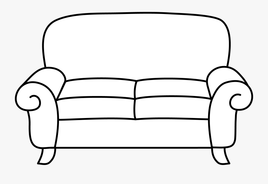 Sofa Chair Clip Art - Sofa Clipart Black And White, Transparent Clipart