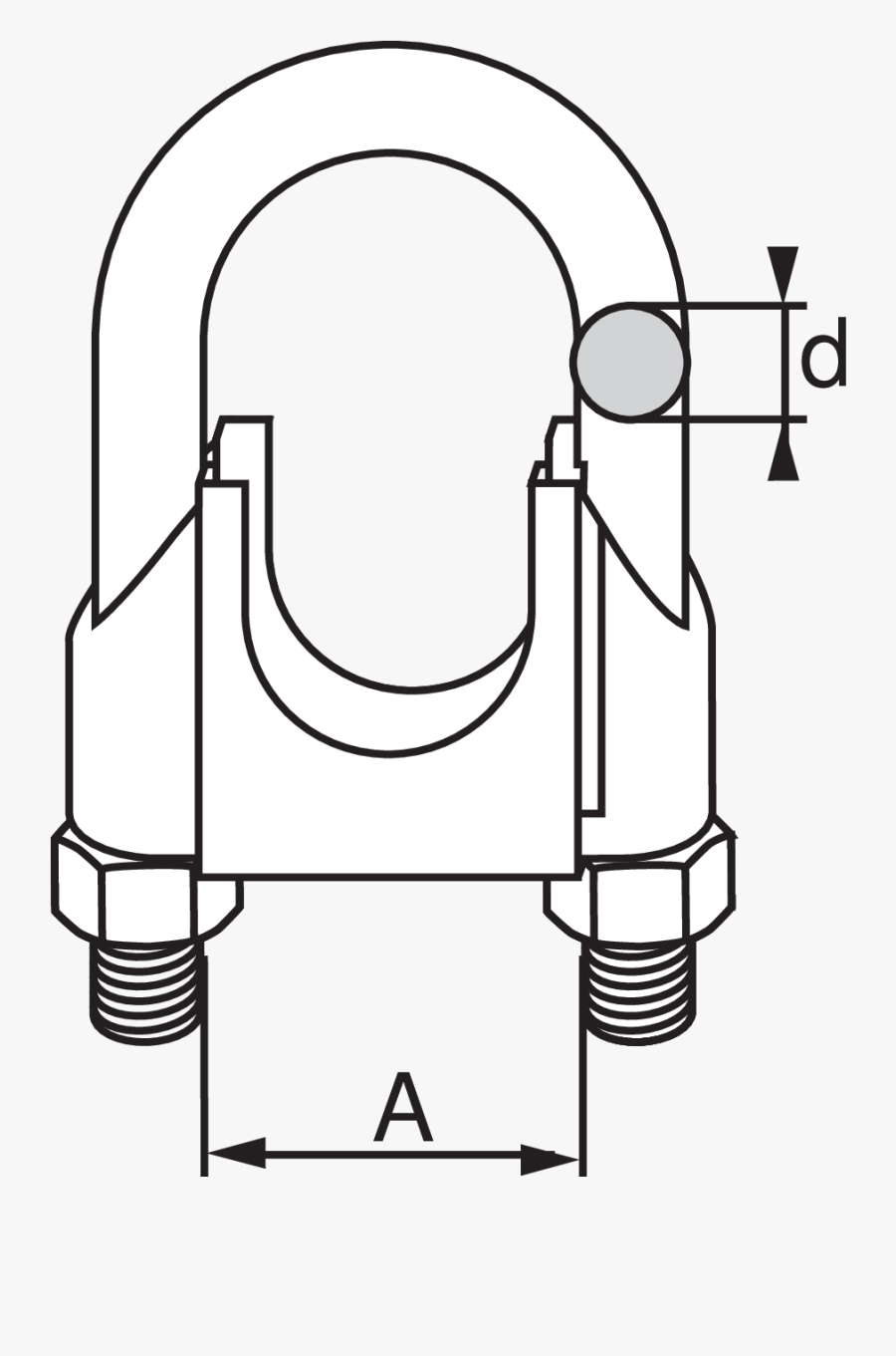 2001m 225mm - U Bolt Clamp Clip, Transparent Clipart