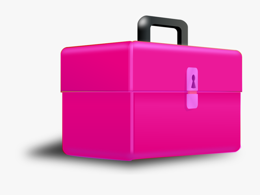 Box, Toolbox, Pink, Handle, Lock, Secure, Storage - Tool Box Pink Clipart, Transparent Clipart