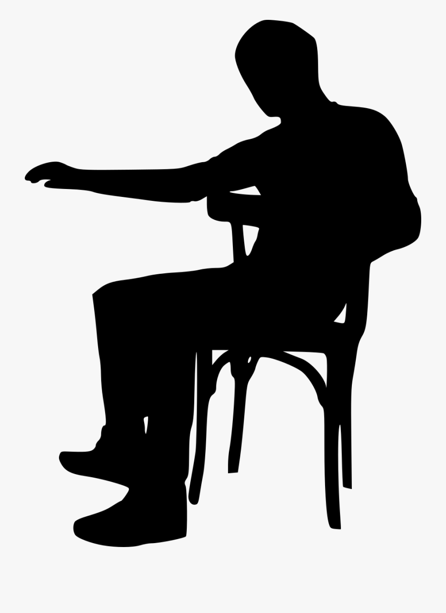 Vector Black And White Download Silhouette Man Sitting - Silhouette Person Sitting On Chair, Transparent Clipart