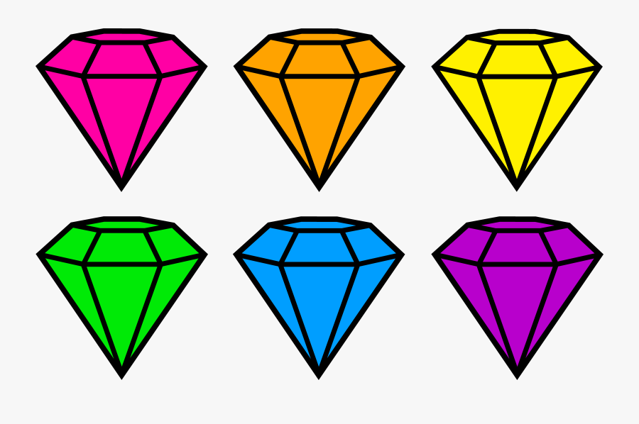 Diamond Gems Neon Clip Art - Gems Clipart, Transparent Clipart
