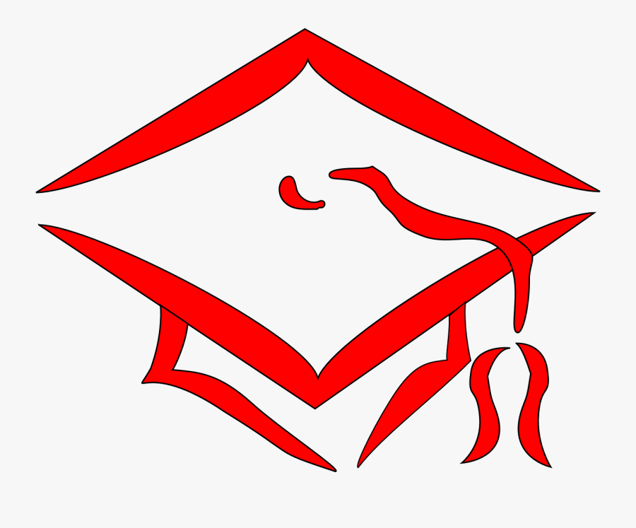 Cap University Red Transparent Image - Red Graduation Hat Clip Art, Transparent Clipart