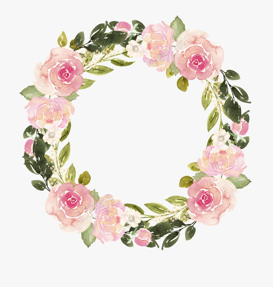 Flower Wreath Png - Pink Flower Wreath Png, Transparent Clipart