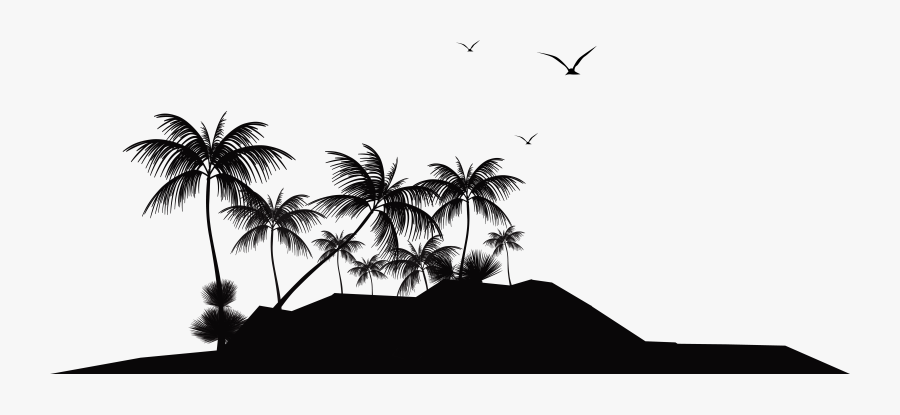 Tropical Island Silhouette Png Clip Art - Transparent Background Island Silhouette Png, Transparent Clipart