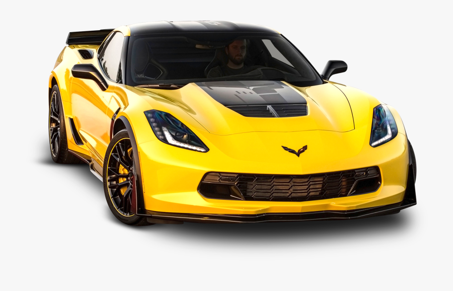 Yellow Chevrolet Corvette Z06 C7 Car Png Image - Chevrolet Corvette Png, Transparent Clipart